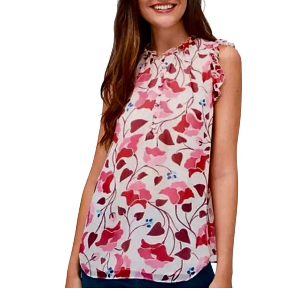 Kate Spade Nouveau Bloom Silk Shell Blouse Medium